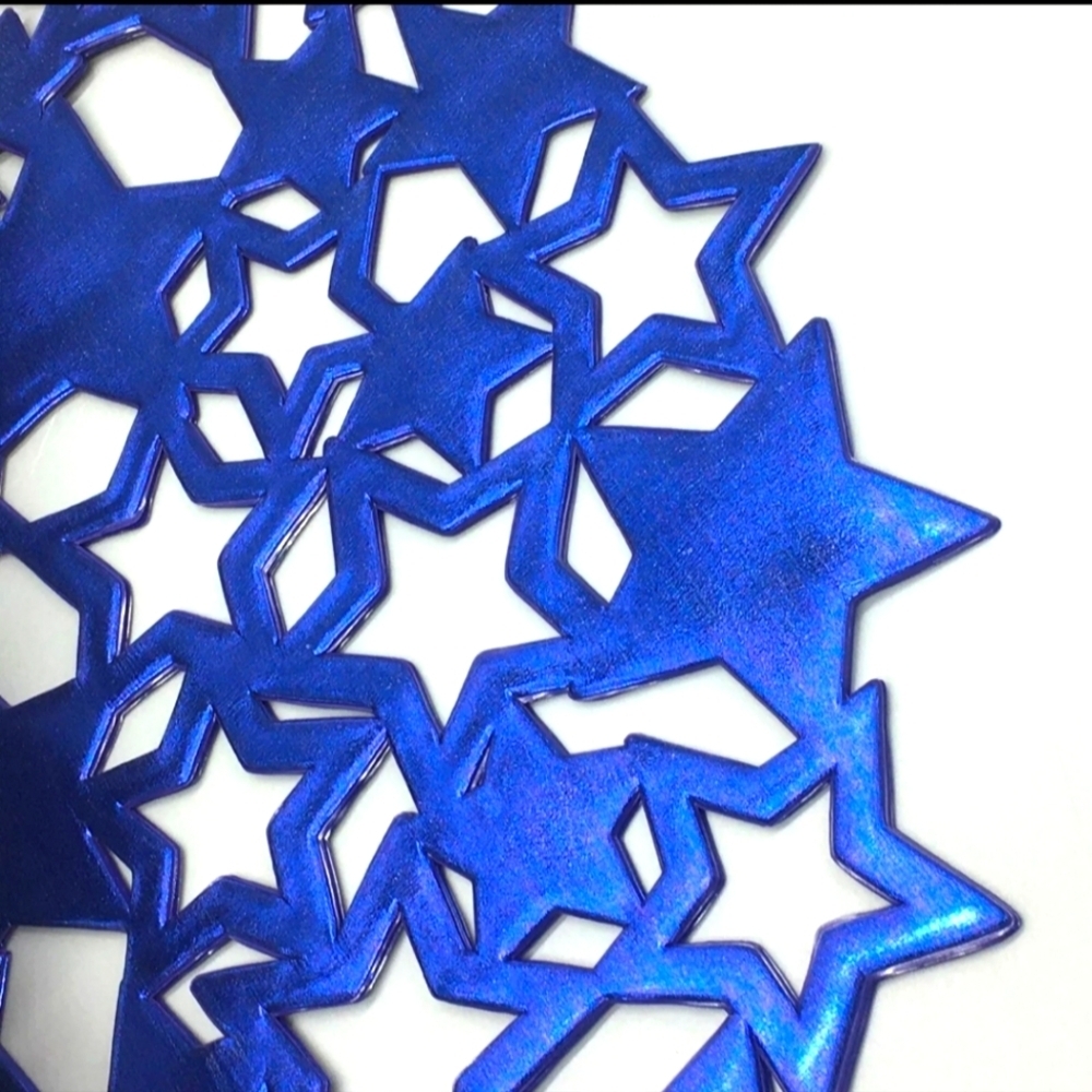 6pc 4th of July Cut Out Stars Vinyl Placemat Set Patriotic Indoor Outdoor Decor - Picture 6 of 13